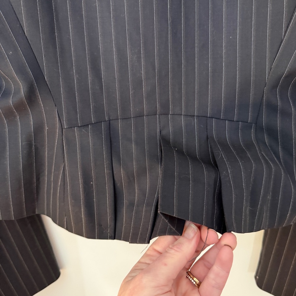 BCBGMAXAZRIA Marilyn Navy Wool Pinstripe Blazer Brand New S Office Siren $298 - Picture 11 of 13